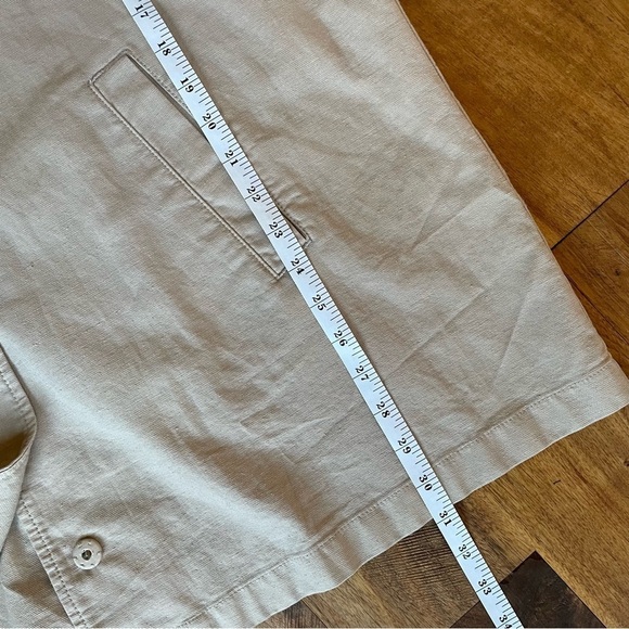 Eileen Fisher Organic Cotton Hemp Stand Collar Chore Jacket in Khaki - Picture 11 of 12